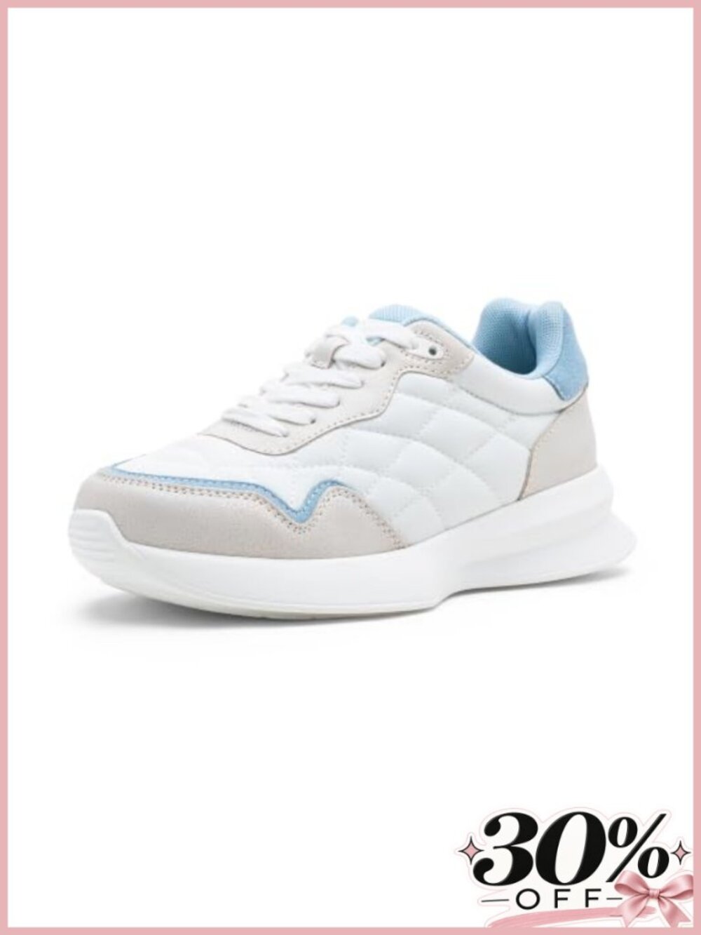 Faux Leather Retro Platform Sneakers Memory Foam Walking Shoes